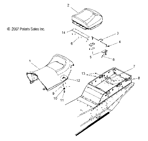BODY, SEAT ASM. - S08PT6HS/HE (49SNOWSEAT08600TRG)