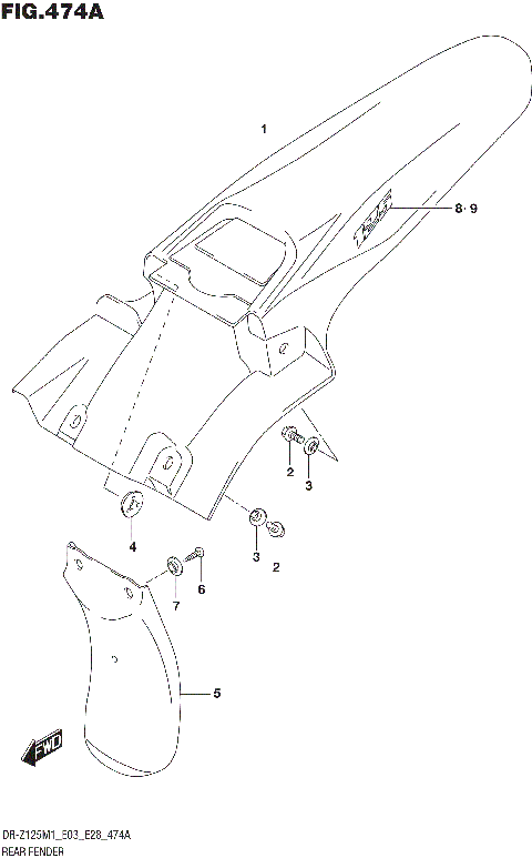 REAR FENDER (DR-Z125)