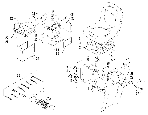 SEAT, BATTERY, AND TOOL KIT ASSEMBLY [85977]
