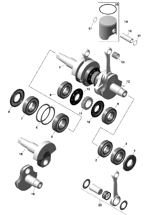 01- ROTAX - Crankshaft and Pistons