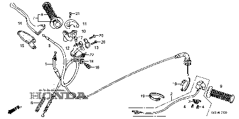 HANDLE LEVER@SWITCH@CABLE