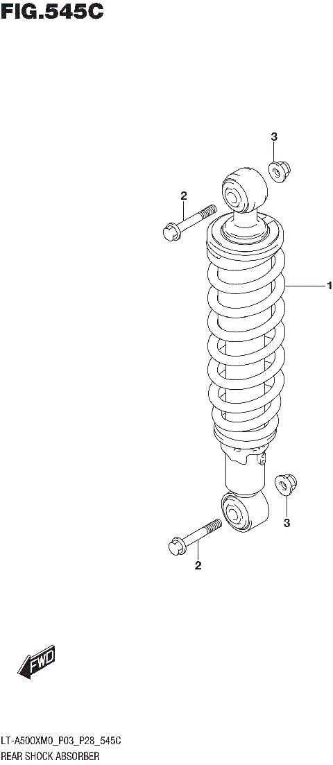 REAR SHOCK ABSORBER (LT-A500XM0 P33)