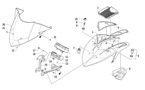 WINDSHIELD AND INSTRUMENTS ASSEMBLIES