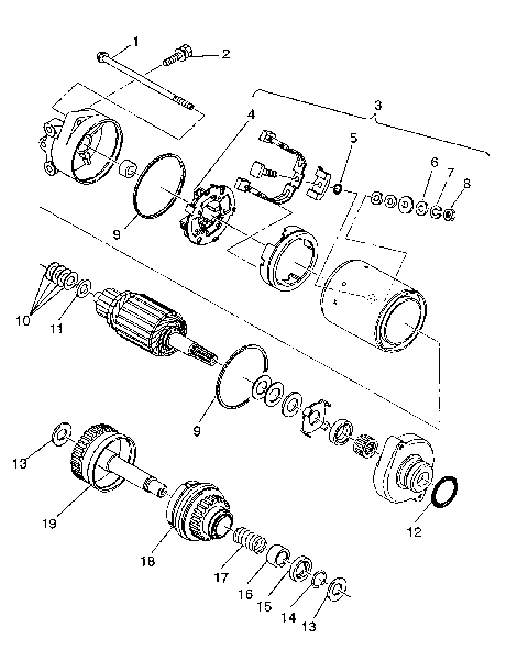 STARTING MOTOR ASSEMBLY SL 750 / B934070 (4924752475029A)