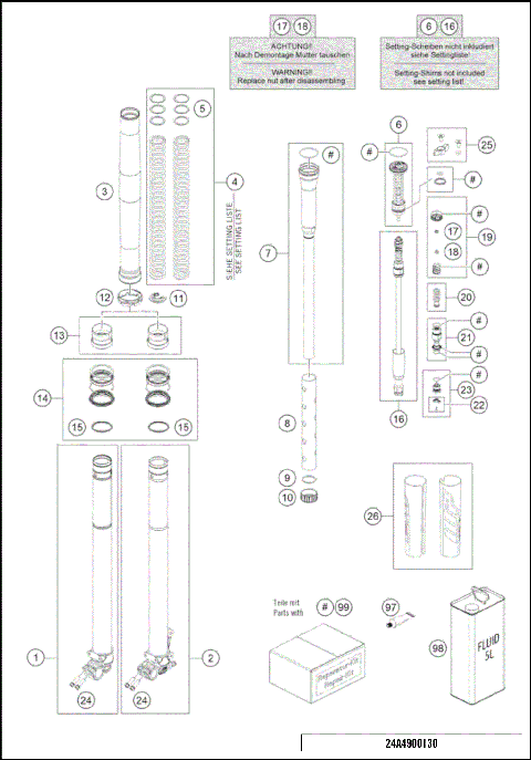 FRONT FORK DISASSEMBLED