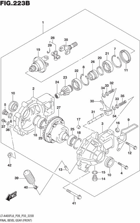 FINAL BEVEL GEAR (FRONT) (LT-A400FL6 P33)