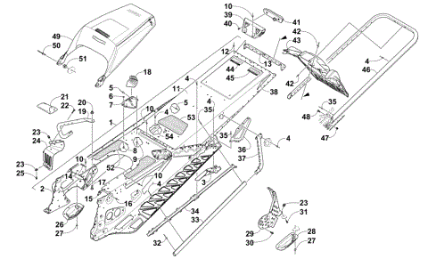 TUNNEL, REAR BUMPER, AND SNOWFLAP ASSEMBLY