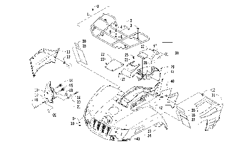 FRONT RACK, BODY PANEL, AND HEADLIGHT ASSEMBLIES [97330]