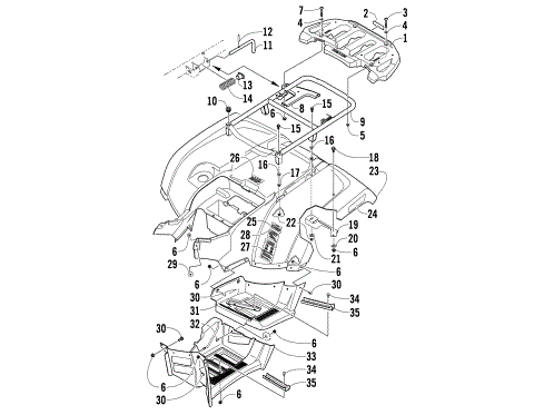 REAR RACK, BODY PANEL, AND FOOTWELL ASSEMBLIES