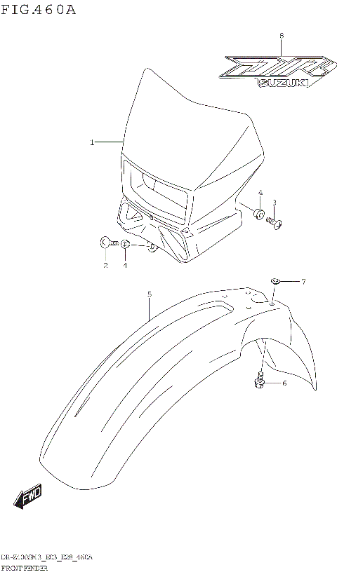 FRONT FENDER (DR-Z400SM3 E03)