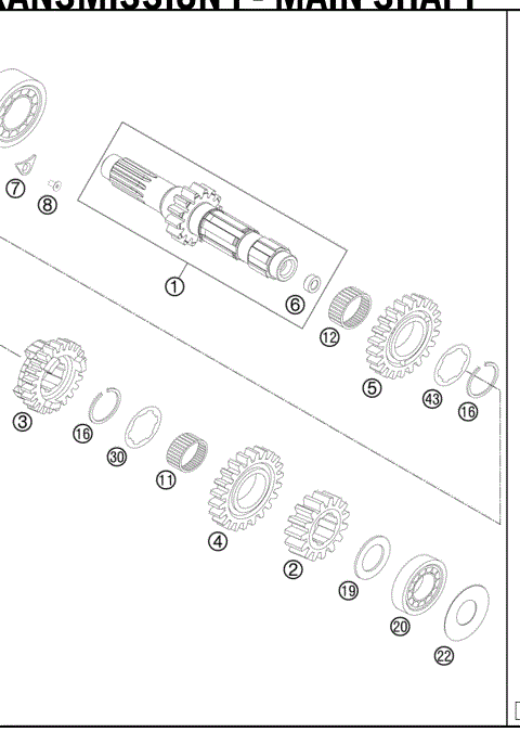 TRANSMISSION I - MAINSHAFT 