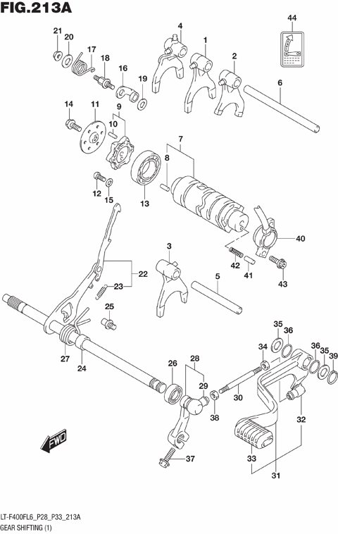 GEAR SHIFTING (1) (LT-F400FL6 P28)