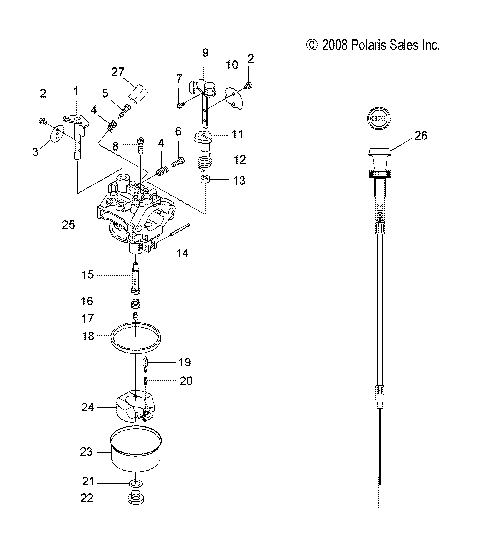 ENGINE, CARBURETOR and CHOKE CABLE - S23WAA1ASA/1AEA (49SNOWCARBURETOR13120)