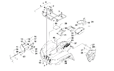 FRONT RACK, BODY PANEL, AND HEADLIGHT ASSEMBLIES [300691]