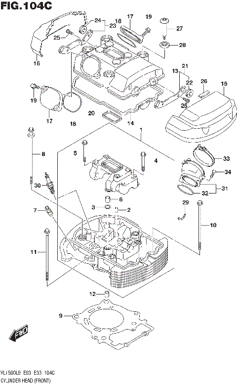 CYLINDER HEAD (FRONT) (VL1500TL9 E03)