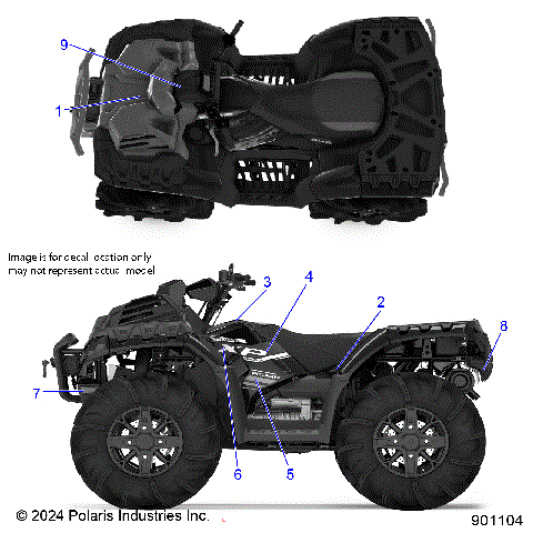 BODY, DECALS GRAPHIC - A25SXM95AL (901104)