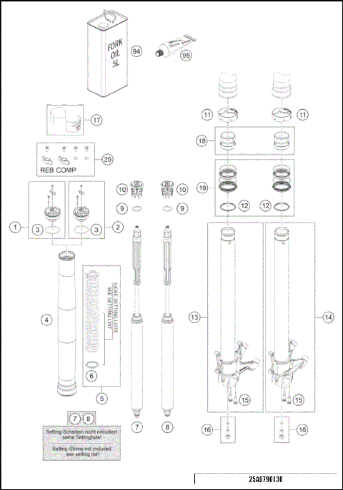 FRONT FORK DISASSEMBLED