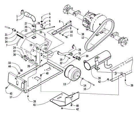 ENGINE AND CLUTCH ASSEMBLY