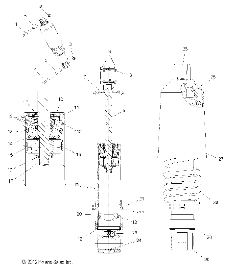 SUSPENSION, SHOCK, FRONT TRACK (7043779) - S15CP8 ALL OPTIONS (49SNOWSHOCKFRONT7043779)