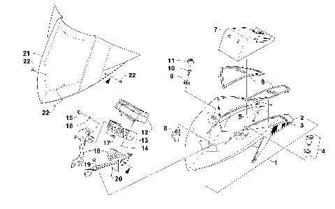 WINDSHIELD AND INSTRUMENTS ASSEMBLIES [102046]