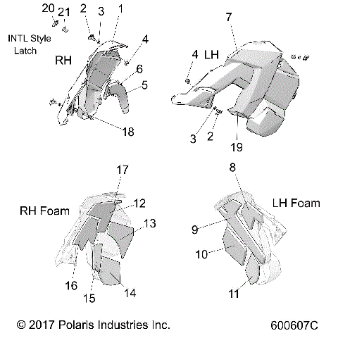 BODY, SIDE PANELS - S23FJE8PS/8PE (600607C)