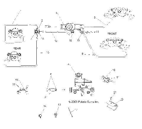 BRAKES, LINES and MASTER CYLINDER - R10TH50AG/AR (49RGRBRAKELINES105004X4)