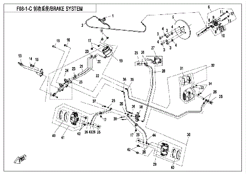 BRAKE SYSTEM  (SINGLE HOSE FRONT CALIPER)