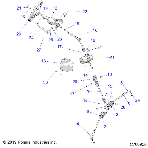 STEERING, STEERING ASM. - G20GAE99A2/A4/D99AK/AS/BK/BS (C700950)