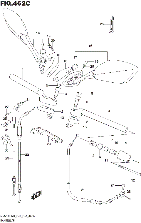 HANDLEBAR (GSX250RAM0 P33)