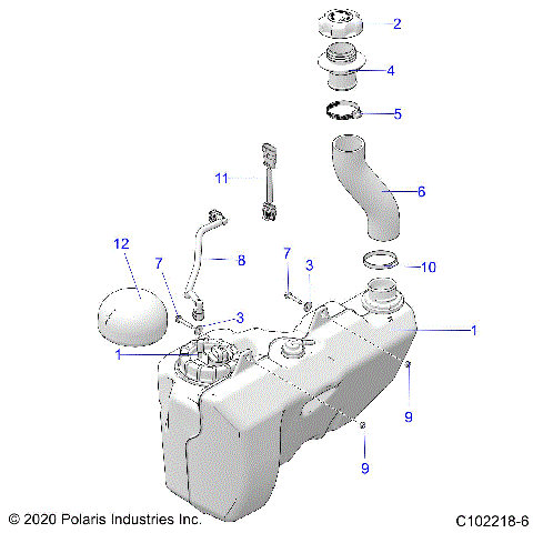 BODY, FUEL TANK - A20SVA85A3 (C102218-6)