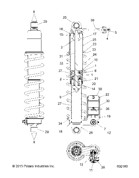 SUSPENSION, SHOCK, REAR TRACK (1543574) - S16DA8PSL (600180)