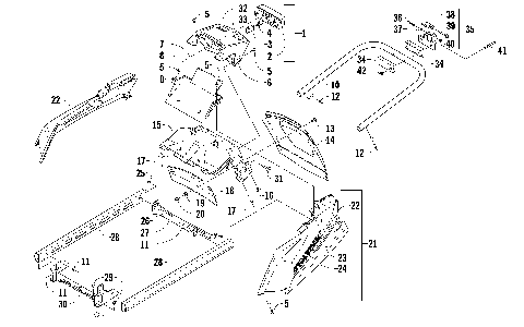 REAR BUMPER, HITCH, RACK RAIL, SNOWFLAP, AND TAILLIGHT ASSEMBLY [89267]
