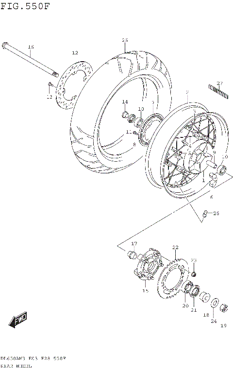 REAR WHEEL (DL650XAM3E33)