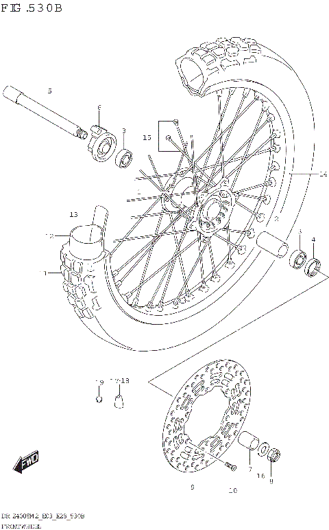 FRONT WHEEL (DR-Z400S)