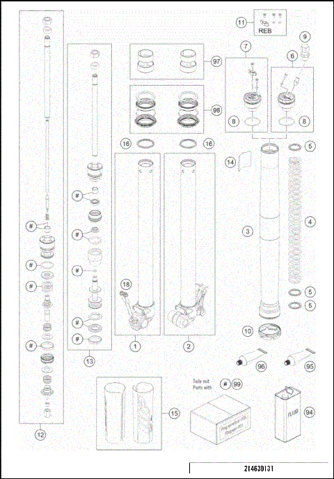 FRONT FORK DISASSEMBLED