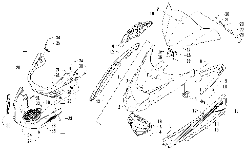 HOOD, WINDSHIELD, AND FRONT BUMPER ASSEMBLY [93702]