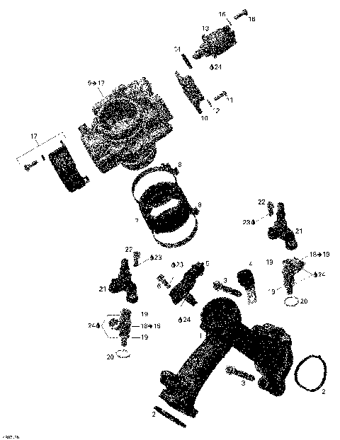 01- Intake Manifold And Throttle Body RENEGADE 800EFI
