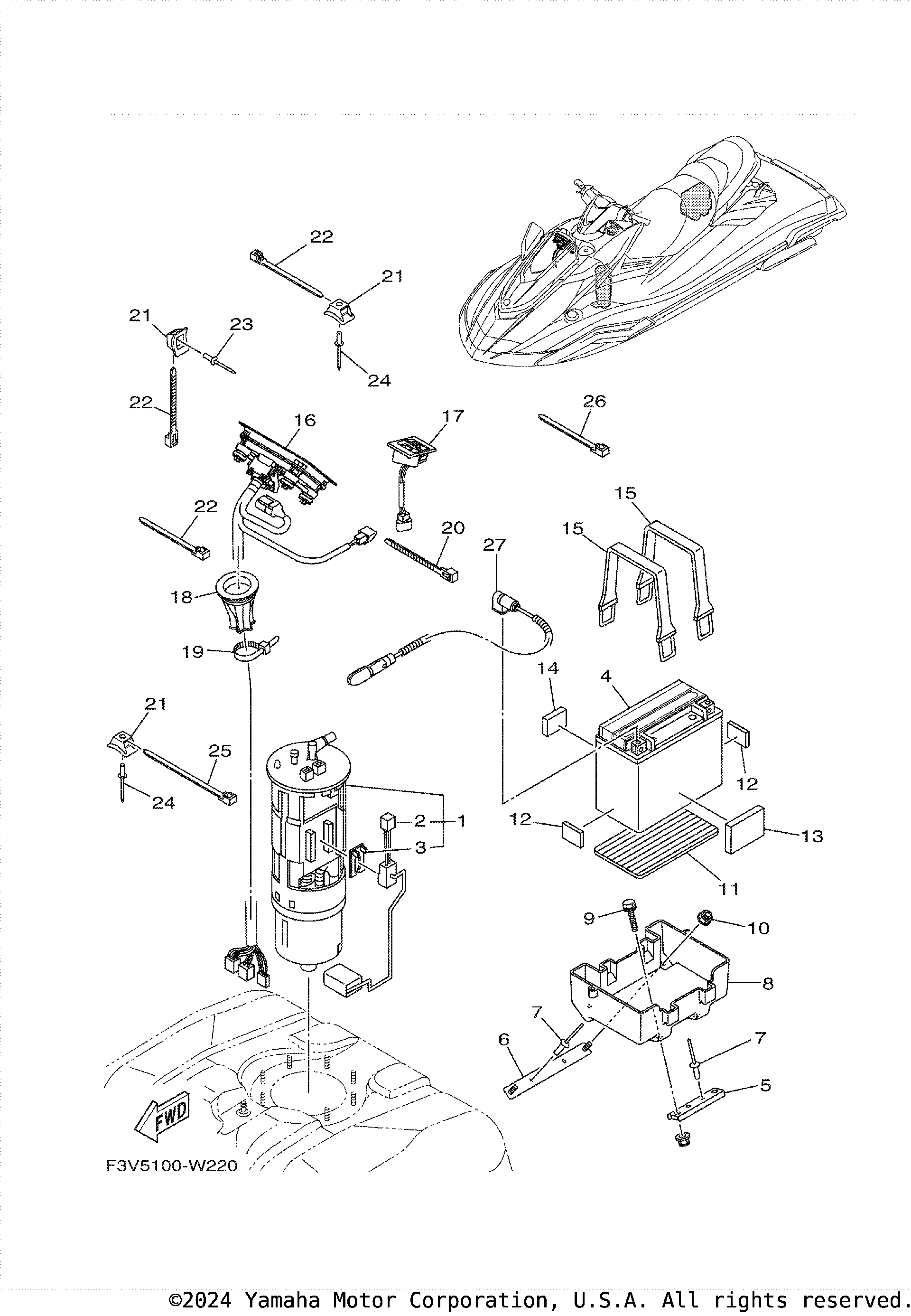 2021 Yamaha FX CRUISER HO (FB1800AW) ELECTRICAL 3 Watercraft Parts