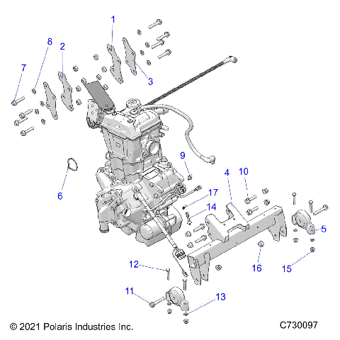 ENGINE, TRANSMISSION MOUNTING & LONG BLOCK - R22MAK57B4 (C730097)