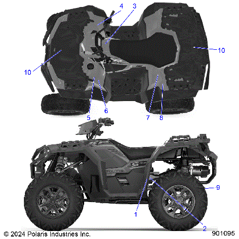 BODY, DECALS, STANDARD - A26SLZ95AF (901095)