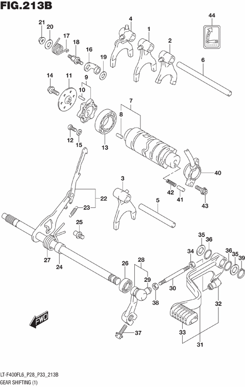 GEAR SHIFTING (1) (LT-F400FL6 P33)