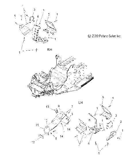 CHASSIS, FOOTRESTS and CLUTCH GUARD - S12PR5BSA/BSL/PS5BSL/BEL (49SNOWCHASSISFRT10550SHIFT)