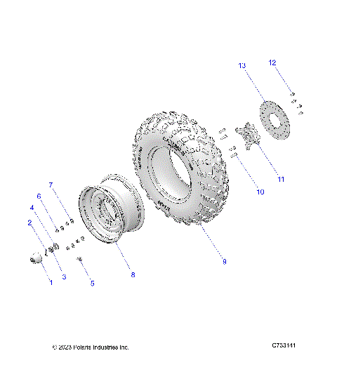 WHEELS, FRONT, STEEL - R24MAA57F1/SC1/F1 (C733141)