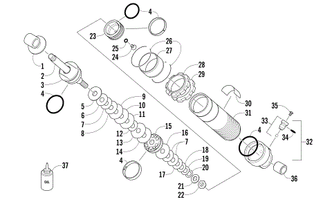 REAR SUSPENSION FRONT ARM SHOCK ABSORBER