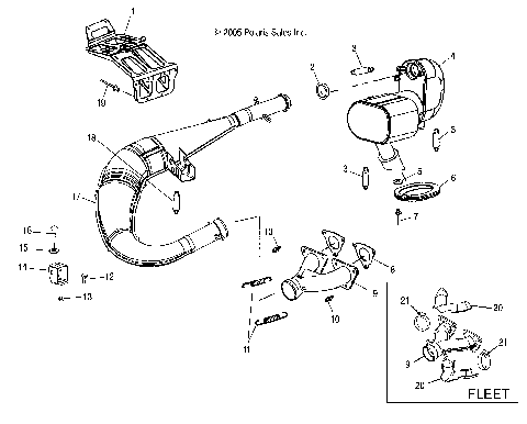 ENGINE, EXHAUST SYSTEM - S08NT5BS/BE/BSA/BSF (49SNOWEXHAUST08TRLTRGFLT)