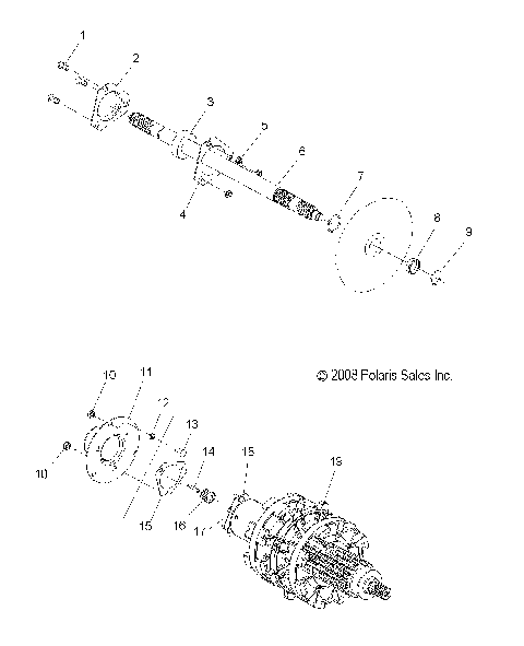 DRIVE TRAIN, JACKSHAFT and DRIVESHAFT  - S09PL8ES/EE (49SNOWDRIVETRAIN09ASLT)