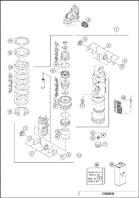 SHOCK ABSORBER DISASSEMBLED
