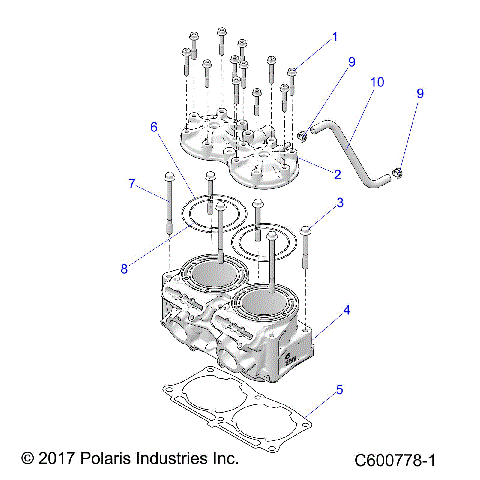 ENGINE, CYLINDER/CYL. HEAD - S21TDV8RS/8RE ALL OPTIONS (600778-1)