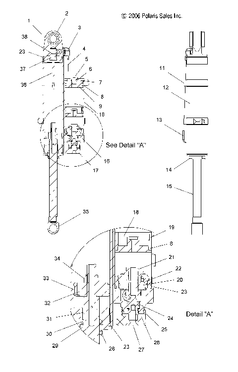 SUSPENSION, SHOCK, REAR TRACK (7043205) - S10PS8 ALL OPTIONS (49SNOWSHOCKREAR7043205)