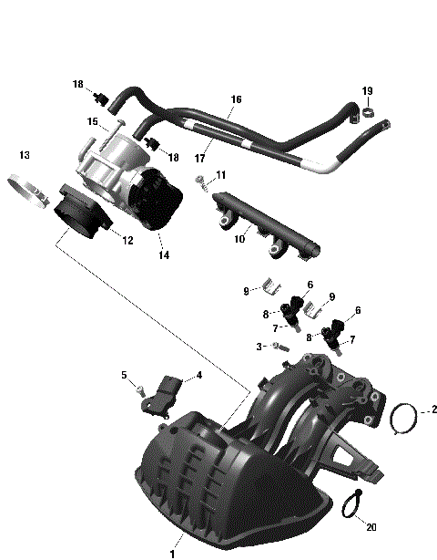 01- ROTAX - Air Intake Manifold And Throttle Body